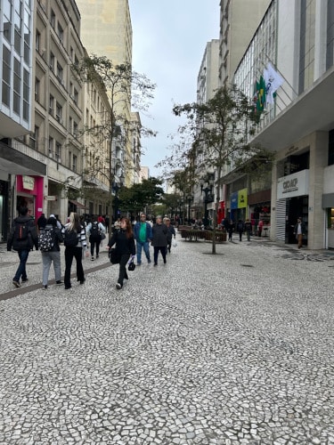 Curitiba rua XV de Novembro - calçadão - rua das flores